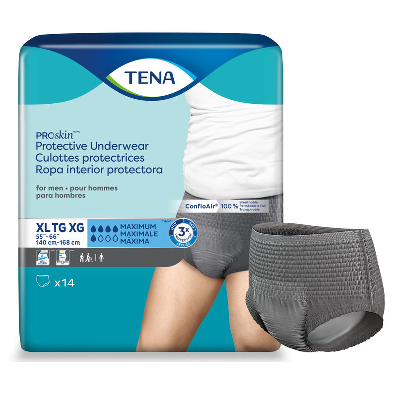 Essity HMS North America Inc Tena ProSkin Maximum Absorbent Underwear for Men, Extra Large (56/CS)