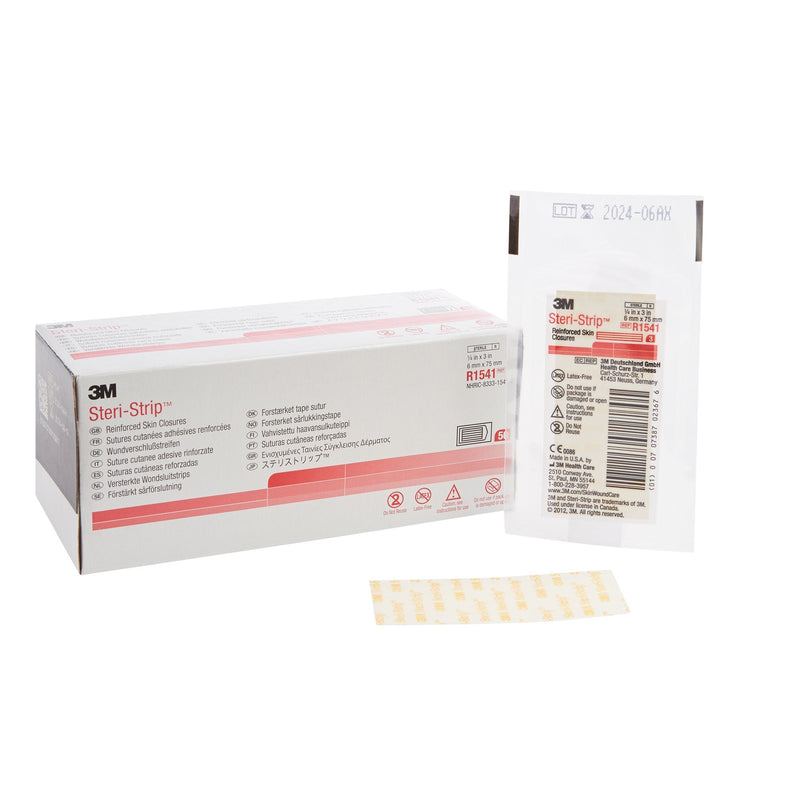Solventum Corporation 3M Steri-Strip Skin Closure Strips, 1/4 inch x 3 Inch, Reinforced Strip, White (200/CS) 