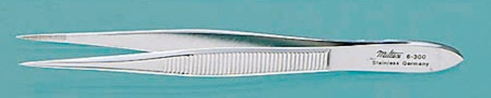 Splinter Forceps Miltex Economy Grade Howard 3-1/2 Inch Length Floor / Office Grade Pakistani Stainless Steel NonSterile NonLocking Thumb Handle Straight Serrated Tips (Dozen)