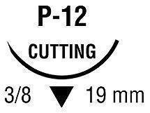 Absorbable Suture with Needle Caprosyn Polyester P-12 3/8 Circle Precision Reverse Cutting Needle Size 4-0 Monofilament