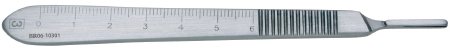 BR Surgical Blade Handle, No. 3, for blades 10-15, extra-fine, graduated, 4¾" 