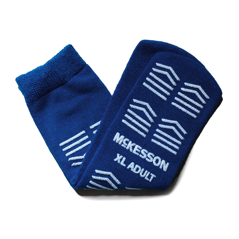 McKesson Slipper Socks, Single Tread, Extra Large, Dark Blue (Case of 48 Pairs)