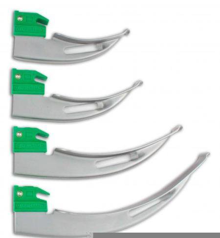 Laryngoscope Blade GreenLine Macintosh Type Fiberoptic Light Universal Sterile 