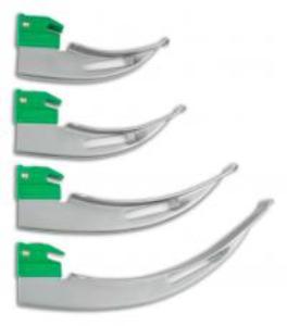 Laryngoscope Blade GreenLine Macintosh Type Fiberoptic Light Adult Sterile 