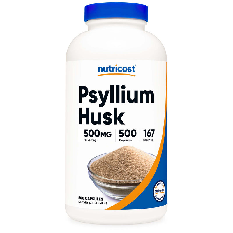 Dietary Supplement nutricost Psyllium Husk 500 mg Strength Capsule 500 Per Bottle (Case of 6000)