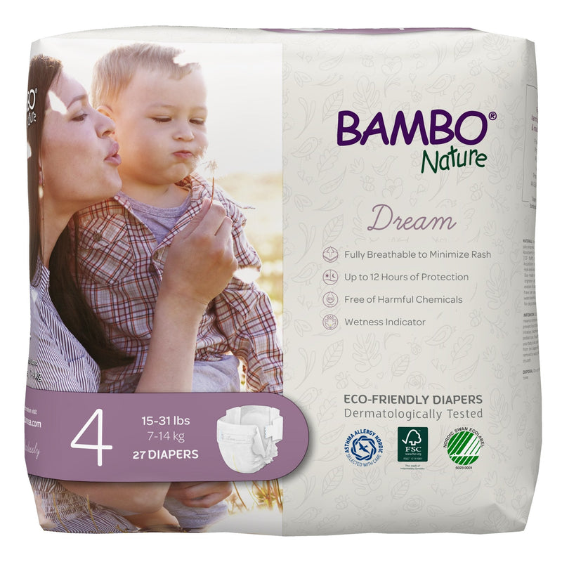 Bambo Nature Diaper, Size 4 (Case of 162) 