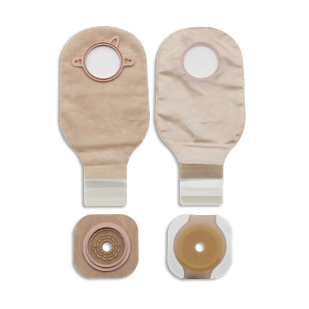 New Image 19003 Two-Piece Clear Ileostomy/Colostomy Pouch, 57mm Flange, Red (5/BX) 