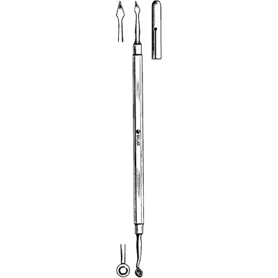 Sklar Comedone Extractor Spear Point with Cover, Double End - 06-4128