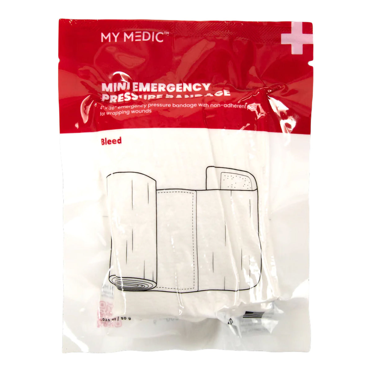 Trauma Pressure Dressing with Wrap My Medic 4 X 36 Inch Hook and Loop Closure White Sterile Standard Compression (Each)
