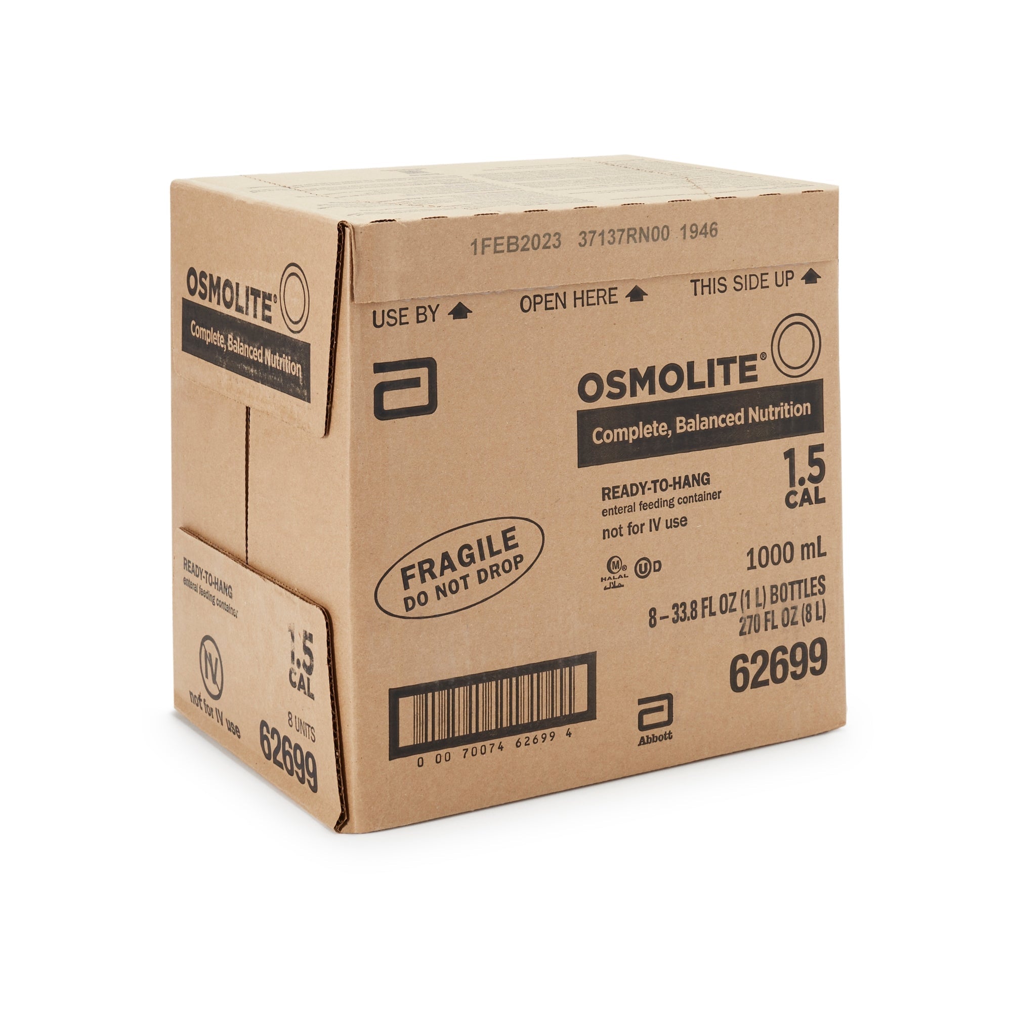 Abbott Nutrition Osmolite 1.5 Cal Tube Feeding Formula, 33.8-ounce bottle (8/CS) 
