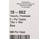 McKesson Brand McKesson Nonsterile Blue Procedure Towel, 13 x 18 Inch (500/CS) 