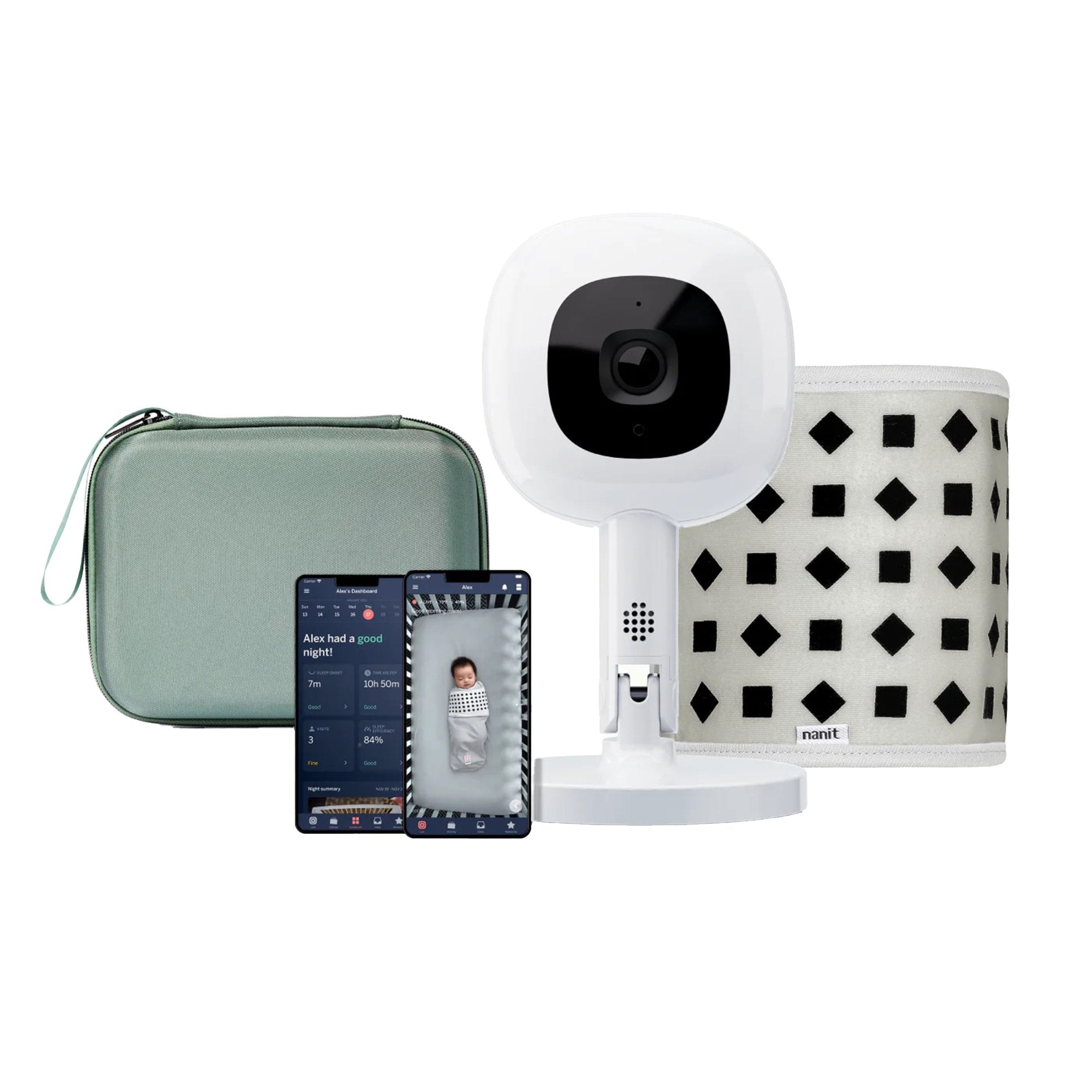 Nanit The Traveling Camera Bundle Nanit Includes: Gray Case, Flex Stand, Camera For use with Nanit Sleep Monitor 