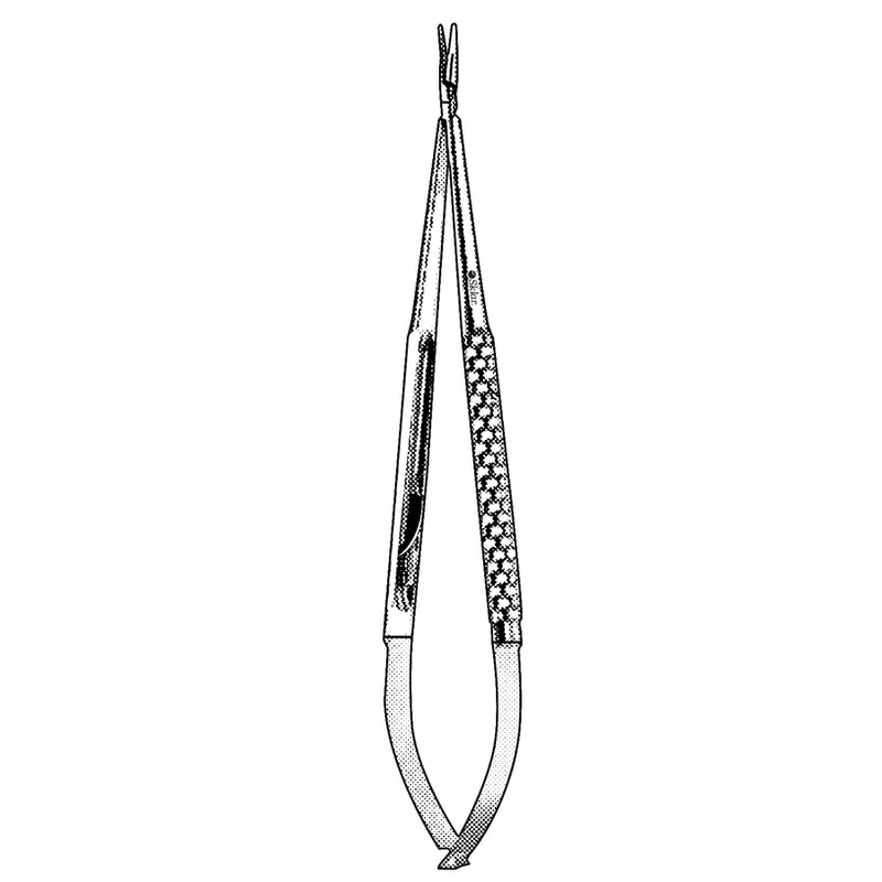 Sklar Toledo Micro Needle Holder - 8-1/4", Straight, Cross Serrated, Coated with Diamond Dust, without Catch - 98-9352