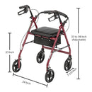 McKesson Red Four-Wheel Rollator (Case)