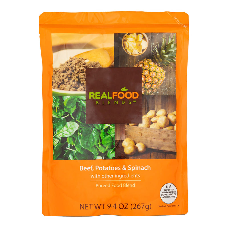 Real Food Blends Beef, Potatoes & Spinach Puree Blend for Tube Feeding, 9.4-oz. (Case of 12)