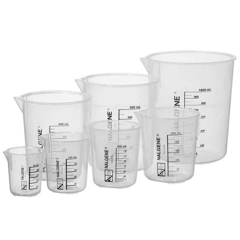 Laboratory Beaker Variety Pack Nalgene Griffin Low-Form Polypropylene 50 / 100 / 150 / 250 / 400 / 600 / 1,000 mL (Case)