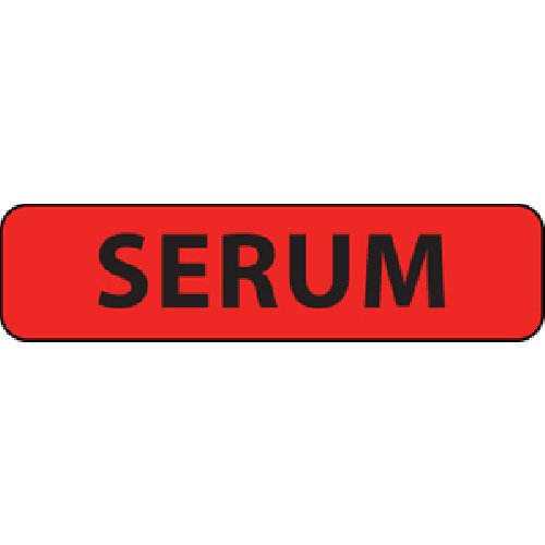 PDC Healthcare Drug Label MedVision Syringe Label Serum Red 5/16 X 1-1/4 Inch 