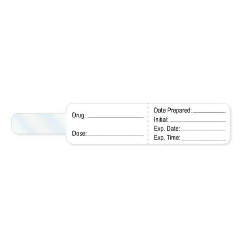 PDC Healthcare Pre-Printed Label PDC Anesthesia Label White Drug_ Date_Int_Exp Date_Exp TIme_ Black Syringe Label 3/4 X 4 Inch