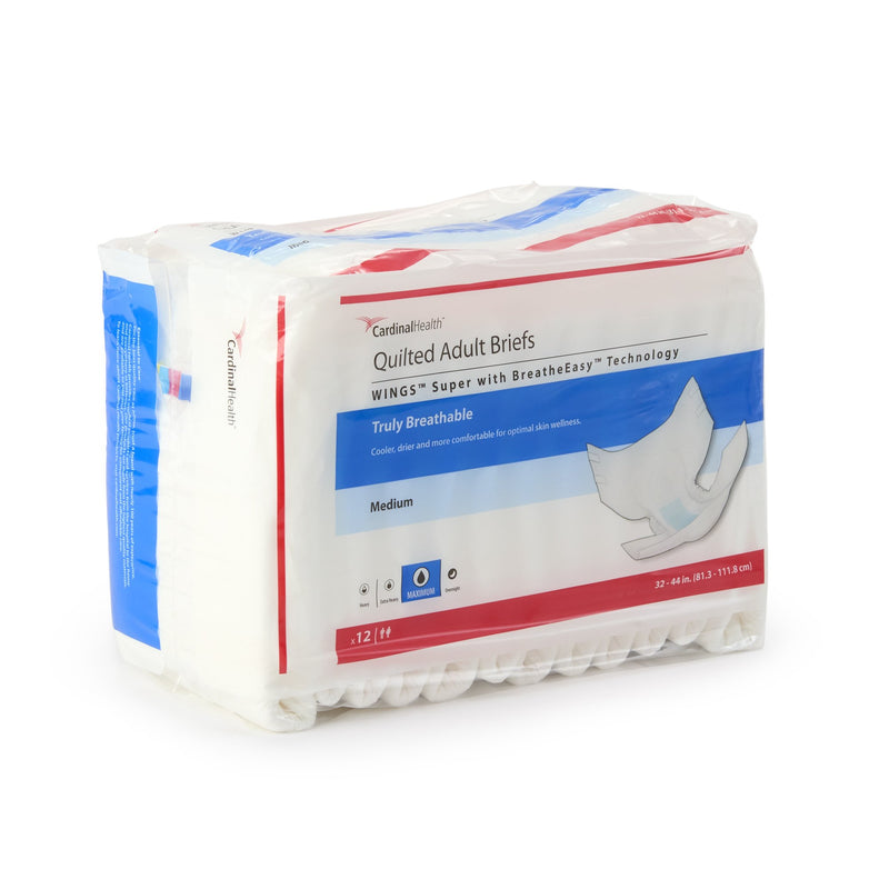 Cardinal Wings Super Quilted Maximum Absorbency Incontinence Brief, Medium (96/CS)