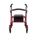 McKesson Brand McKesson Folding Steel Four-Wheel Rollator, 12-Inch Seat Width, Red 