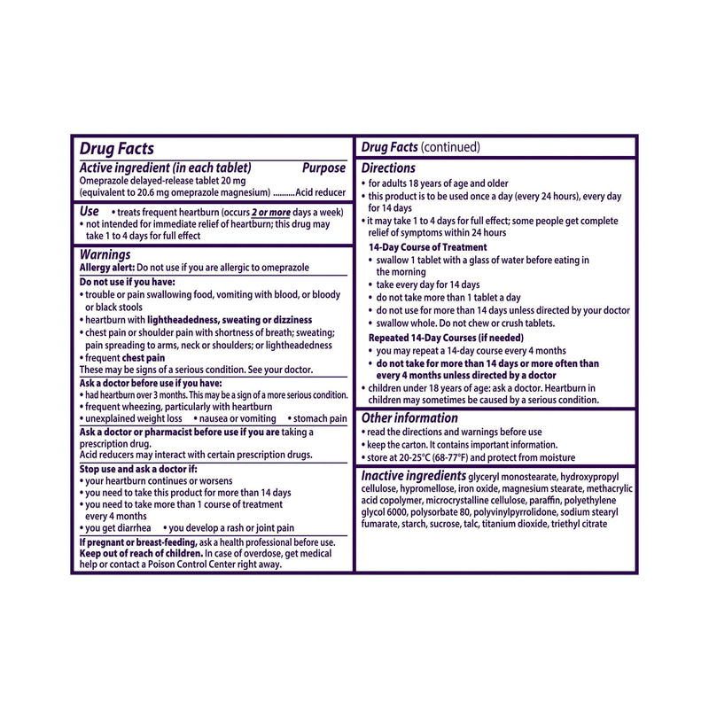 Procter & Gamble Prilosec OTC Omeprazole 20 mg Acid Reducer Tablets (14/BX) 