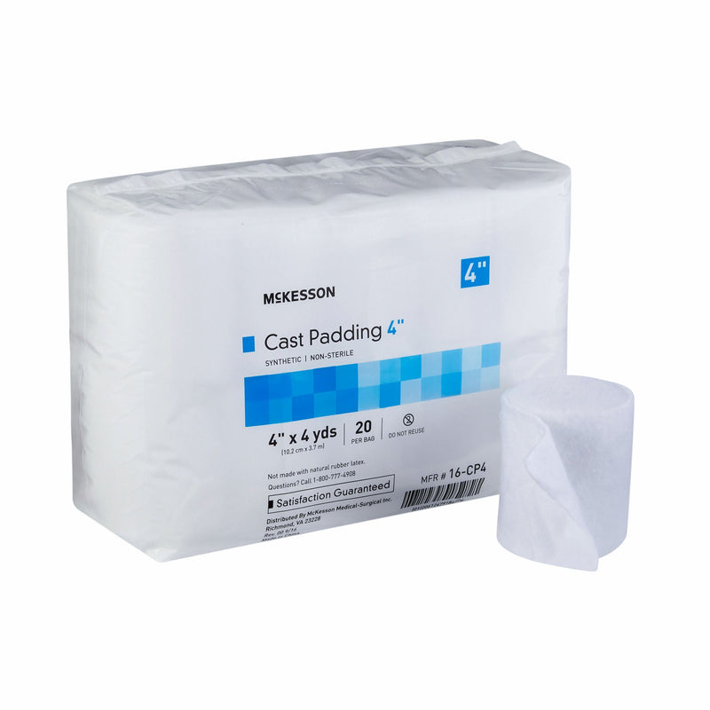 McKesson White Polyester Cast Padding, 4 Inch x 4 Yard (Case of 4 Bags)