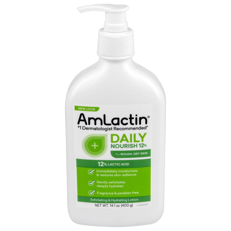 Emerson Healthcare Hand and Body Moisturizer Amlactin Daily 14.1 oz. Pump Bottle Unscented Lotion 