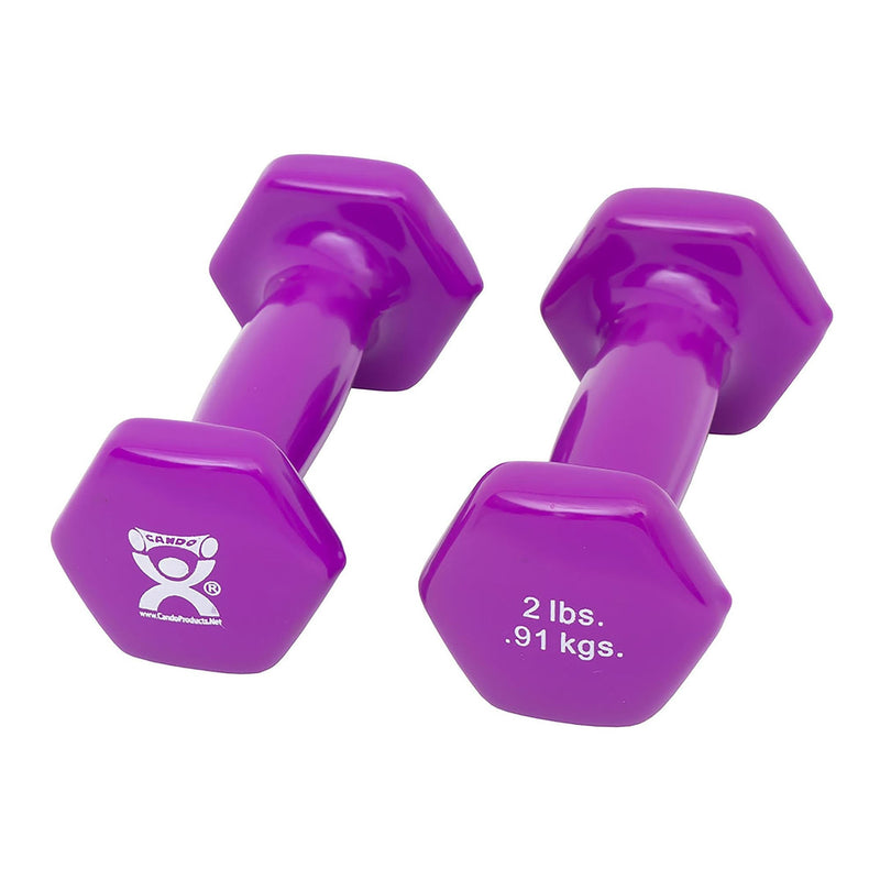Fabrication Enterprises CanDo Vinyl Coated Dumbbell, Violet, 2 lbs., Pair 
