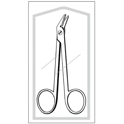 Merit Sterile Suture Wire Cutting Scissors - 4-3/4", Angled, Serrated, Disposable, CS 25 - 96-2519m