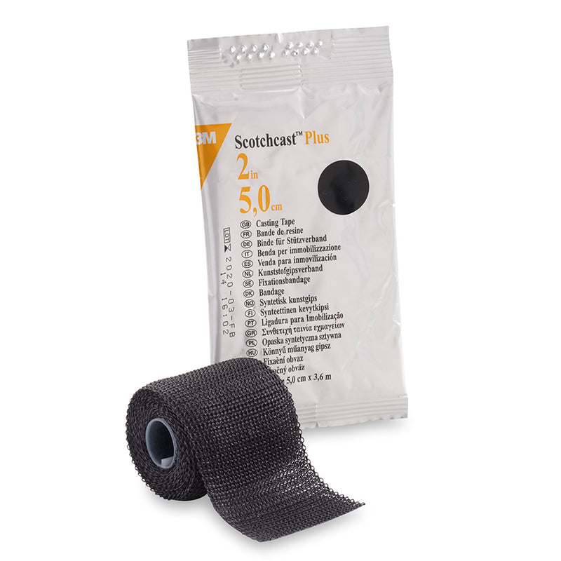 3M Scotchcast Plus Black Cast Tape, 2 Inch x 4 Yard (Case of 10)