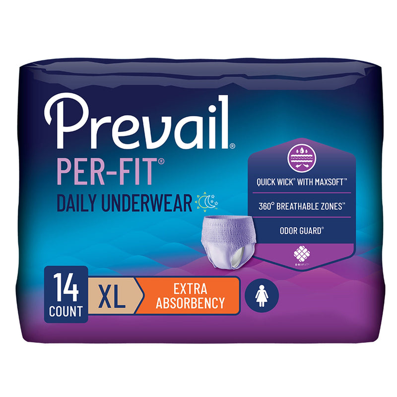 Prevail Per-Fit Women Extra Absorbent Underwear, Extra Large (Case of 56)