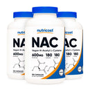 Dietary Supplement nutricost Acetyl L-Cysteine NAC 600 mg Strength Capsule 180 Per Bottle (Case of 2160)