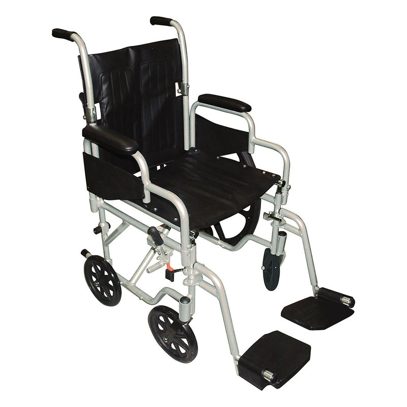 drive Poly-Fly High Strength Lightweight Wheelchair, Black with Silver Finish