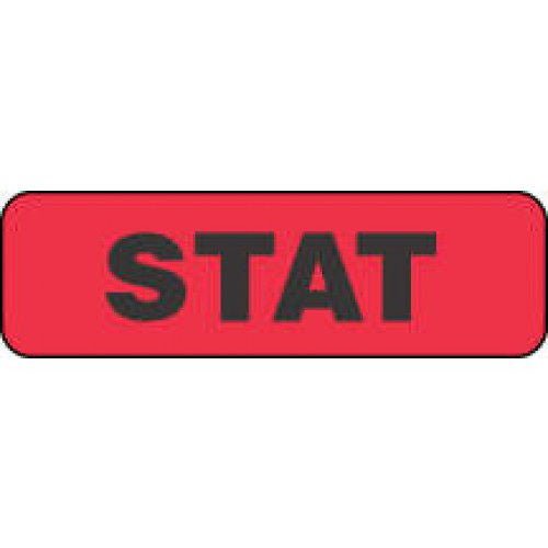 Pre-Printed Label pdc Auxiliary Label Red Paper STAT Black Alert Label 3/8 X 1-1/4 Inch (Roll of 1000)