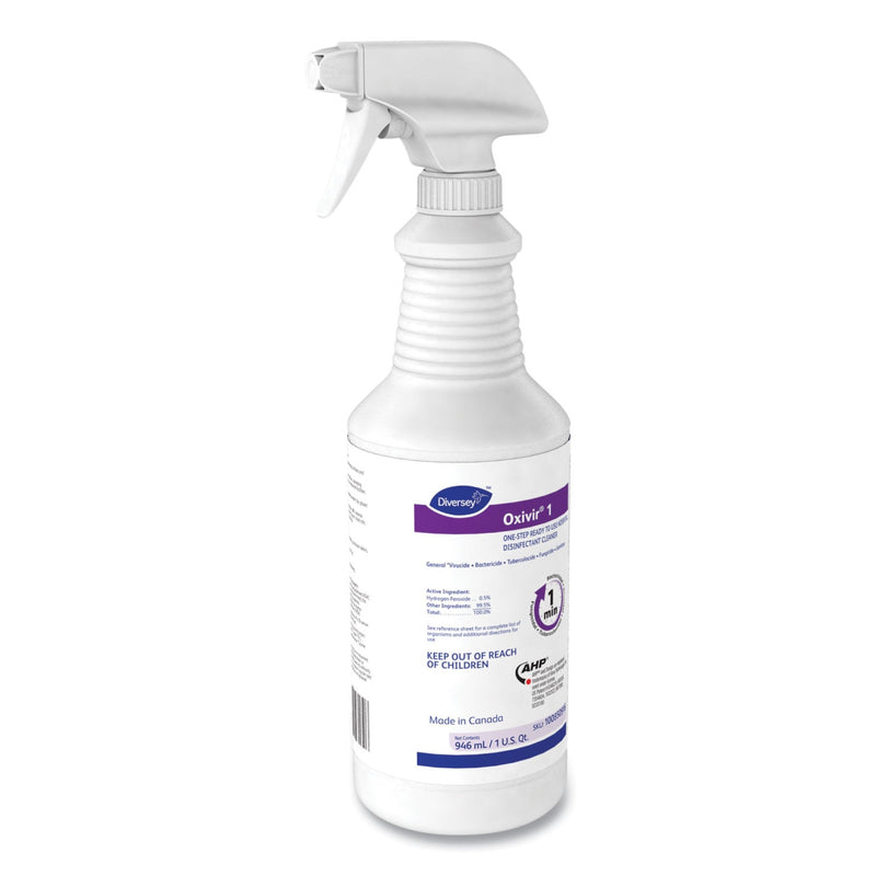 Oxivir 1 RTU Surface Disinfectant Cleaner, 1-quart Spray Bottle (Case of 12) 