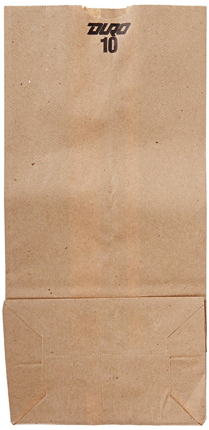 RJ Schinner Co Grocery Bag Duro Brown Kraft Recycled Paper #10 (500/CS) 