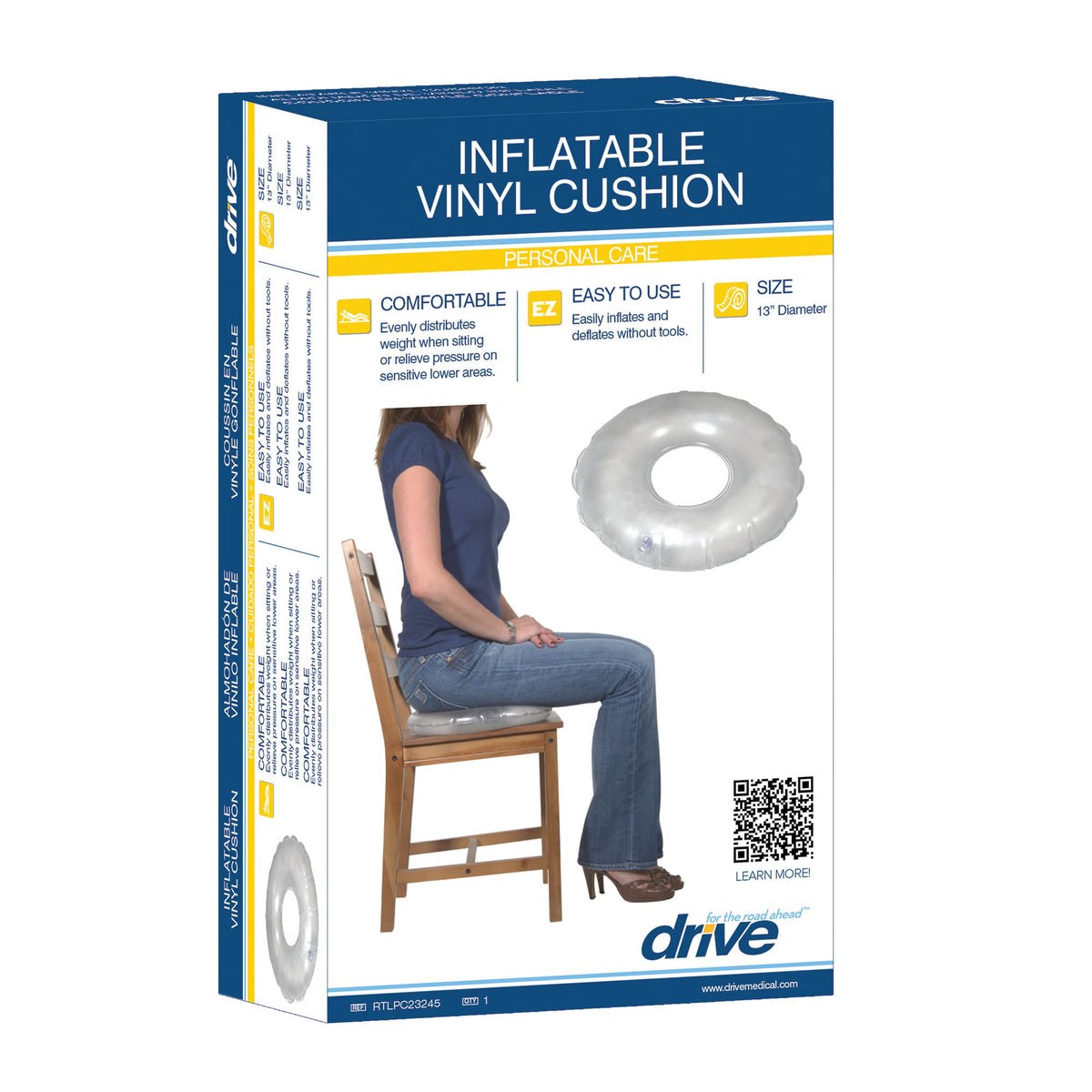 Donut Seat Cushion drive 13 Inch Diameter X 3 D Inch Vinyl (Case of 6)