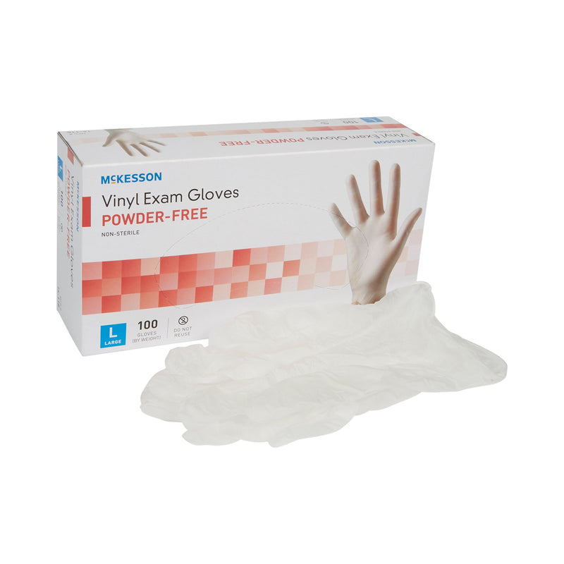 McKesson Vinyl Exam Glove, Large, Clear (Case of 1000)