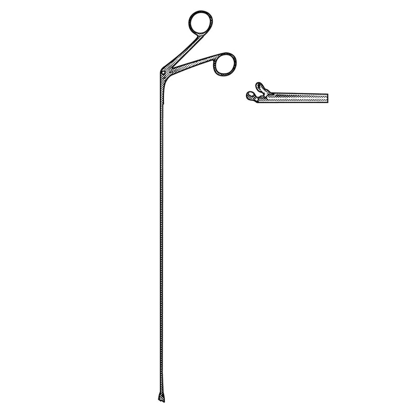 Sklar Chevalier Jackson Broncho-Esophagoscopy Forceps - 20", Ball Cutting Tip, Angled Up, Alligator Jaw - 75-1280 