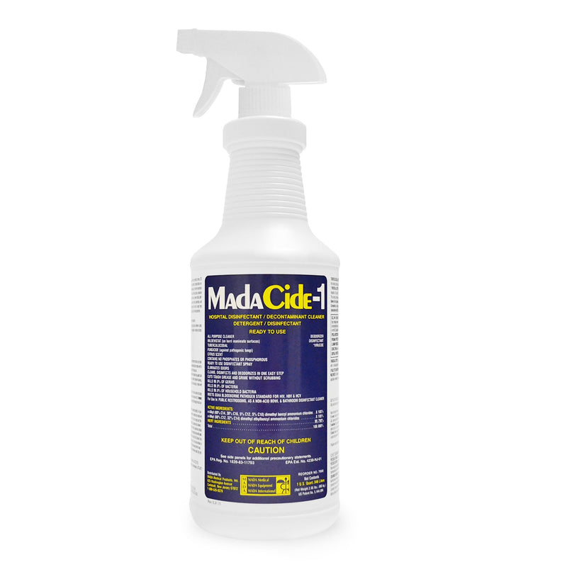 Mada Medical Products MadaCide-1 Surface Disinfectant Cleaner, 32 oz. (12/CS) 
