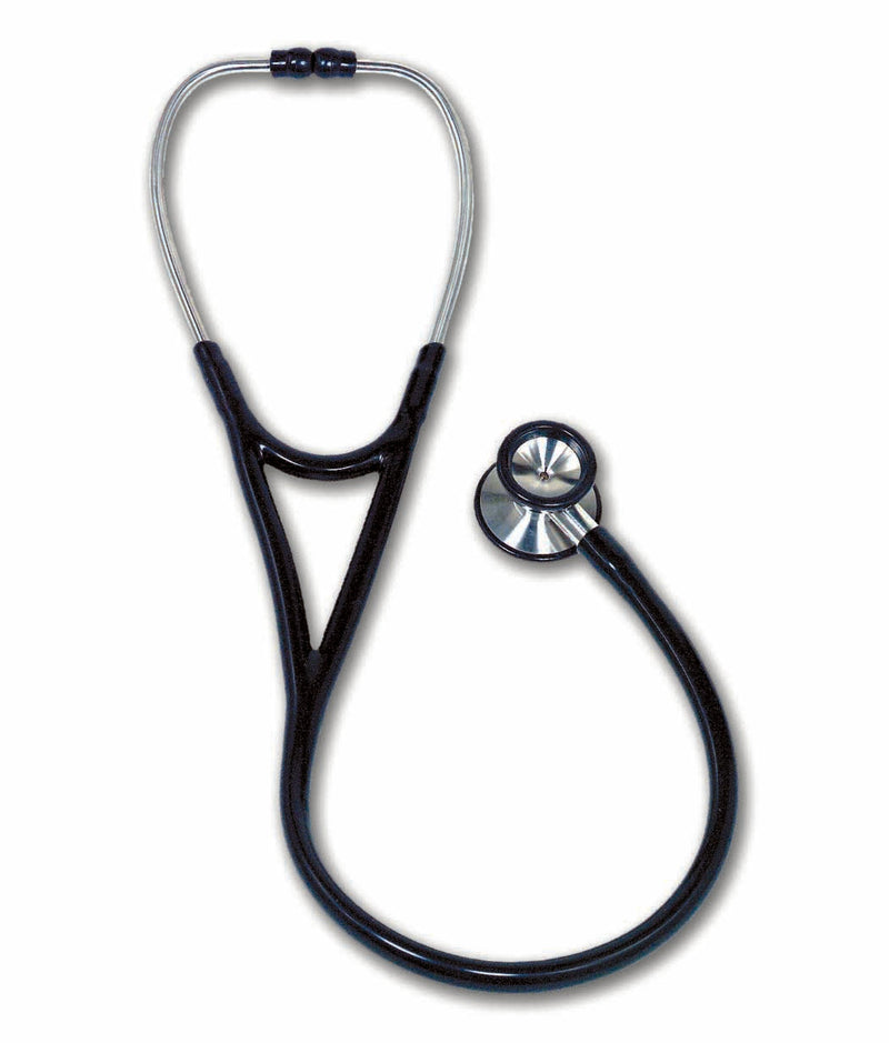 Cardiology Stethoscope Black 1-Tube 27 Inch Tube Double Sided Chestpiece 