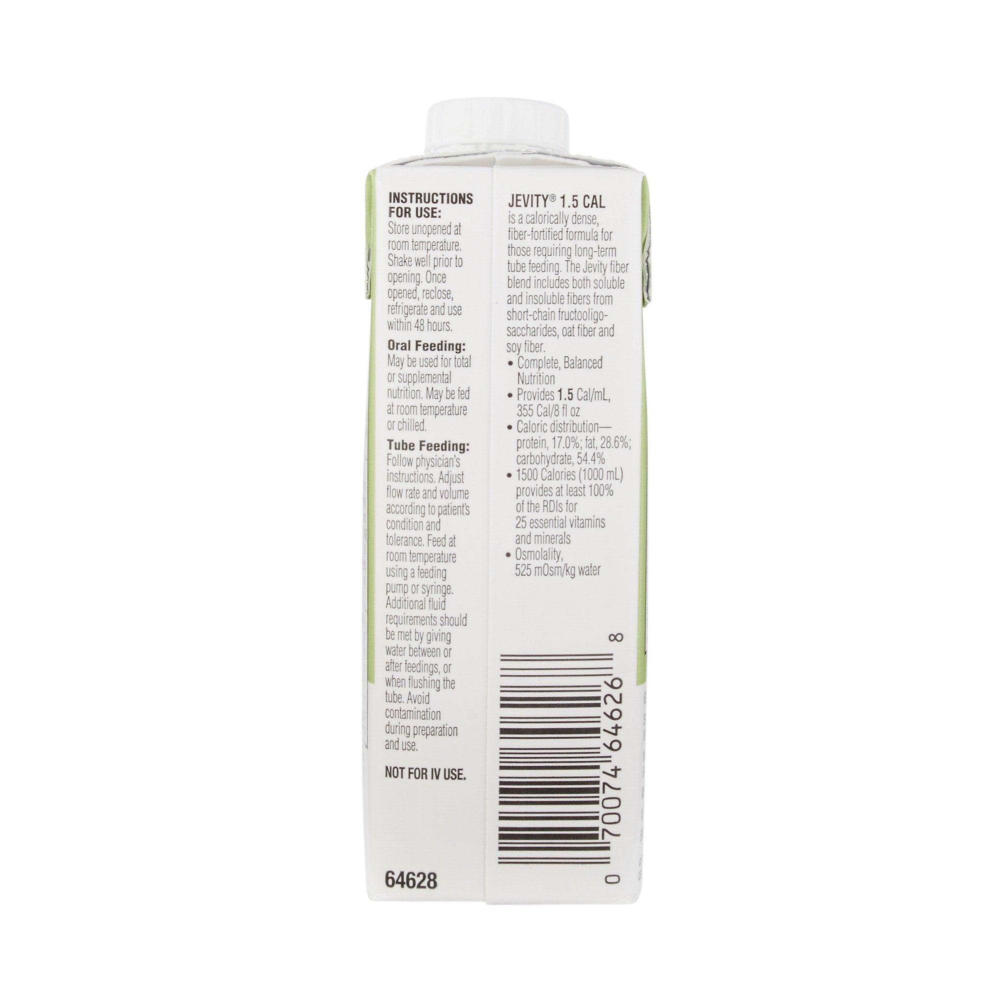 Abbott Nutrition Jevity 1.5 Cal Complete, Balanced Nutrition with Fiber, 8-ounce carton (24/CS) 