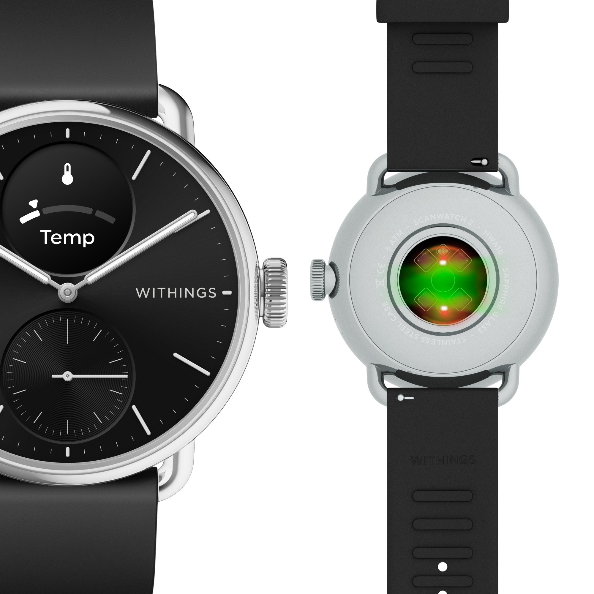 Withings Inc Withings ScanWatch 2 Smart Watch, 38mm, Black 