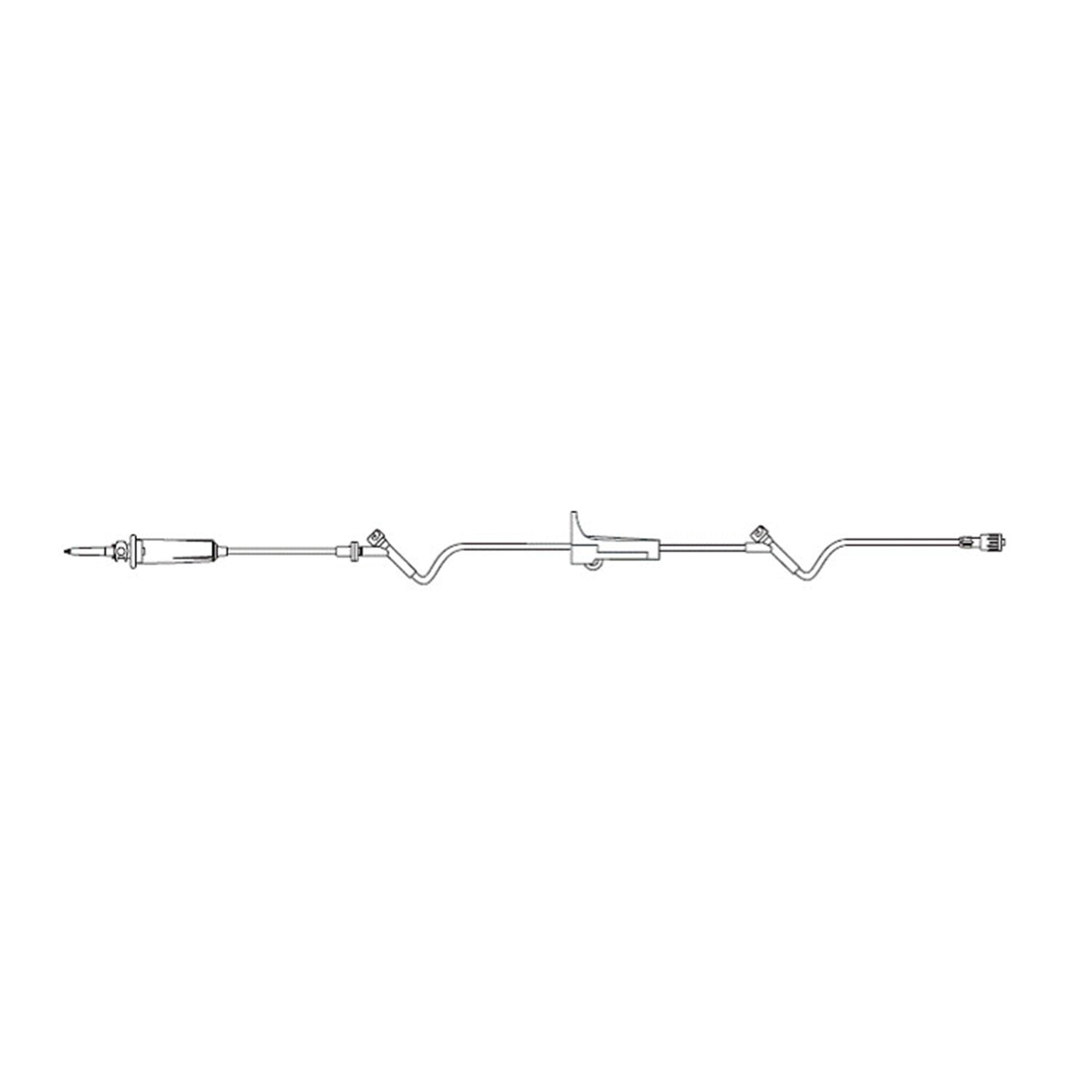 Primary IV Administration Set SafeLine* Gravity 2 Ports 15 Drops / mL Drip Rate Without Filter 106 Inch Tubing Solution 