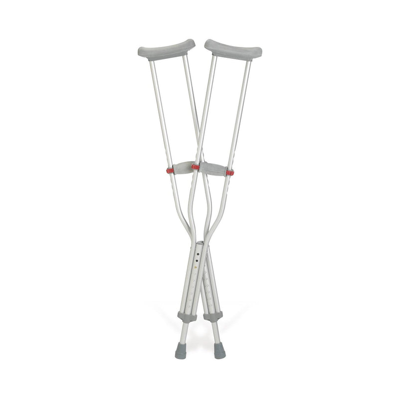 Medline Underarm Crutches Red Dot Adult 5 Foot 2 Inch to 5 Foot 10 Inch User Height Aluminum Frame 300 lbs. Weight Capacity (G91-214-8 / CS)
