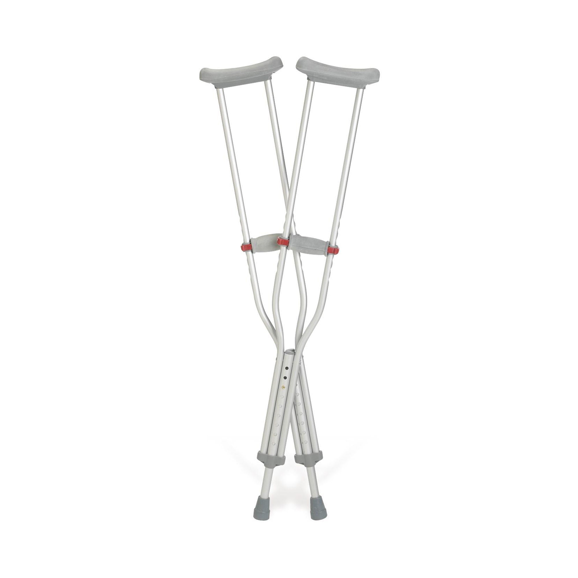 Medline Underarm Crutches Red Dot Adult 5 Foot 2 Inch to 5 Foot 10 Inch User Height Aluminum Frame 300 lbs. Weight Capacity (G91-214-8 / CS) 