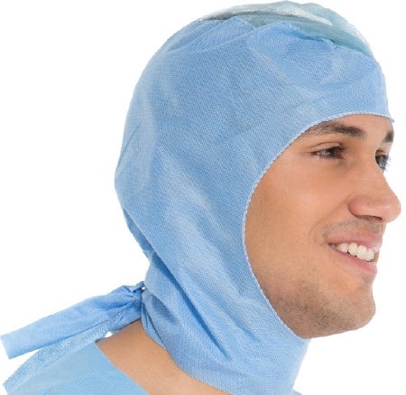 HOOD SURGICAL LARGE BLUE TIE100/BX 3BX/CS