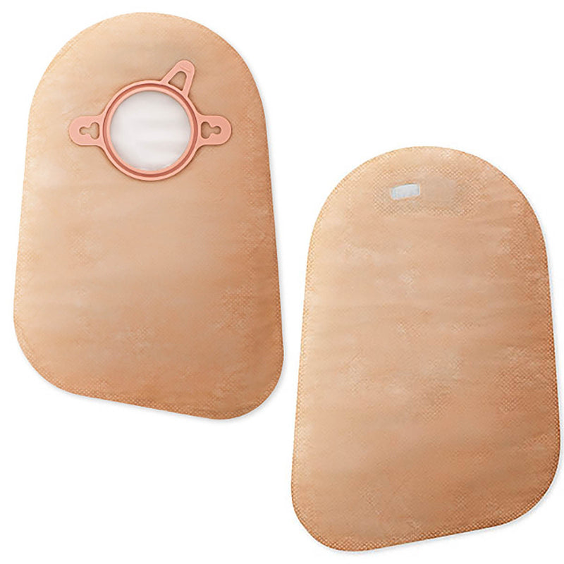 New Image 2-Piece Beige Ostomy Pouch, Pre-cut to Fit 70 Stomas, Blue (Box of 60)