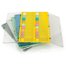 FOLDER SLIDE FILE W/CLR HINGDLID 20 PLC HIPS/SAN WHT 12/CS