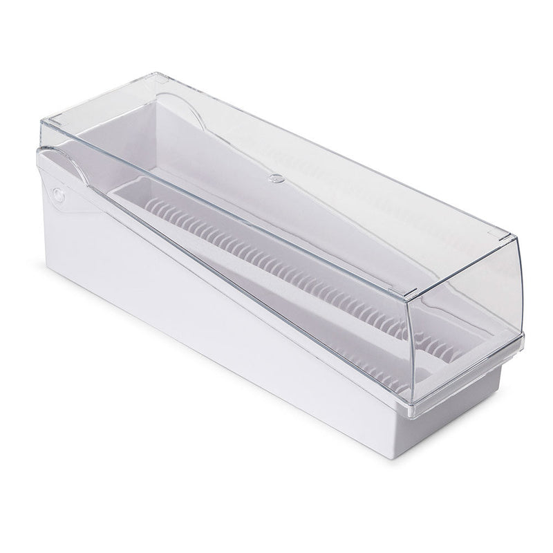 STORAGE SLIDE BOX W/LID/TRAY100 PLC 200 SLIDES WHT 6/CS